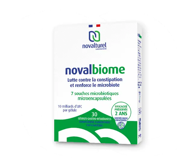 Novalbiome probiotique microbiotique microbiote intestinal anti constipation novalturel