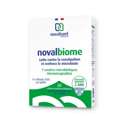 Novalbiome probiotique microbiotique microbiote intestinal anti constipation novalturel