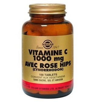 Vitamine c 1000 mg avec rose hips 100 tablettes solgar